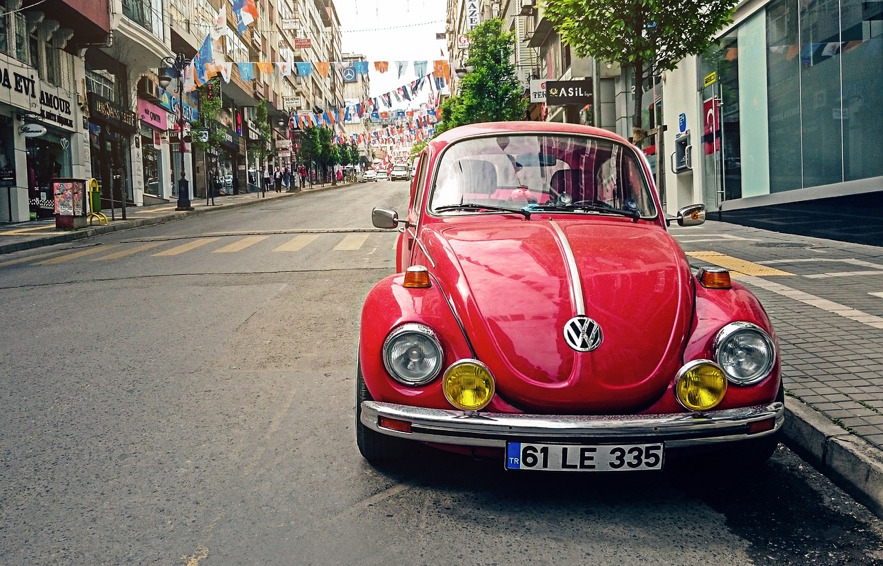 automotive, volkswagen beetle, car, car wallpapers, city, classic, classic car, old car, pavement, red car, parked car, road, sidewalk, street, vehicle, city street, vintage, volkswagen, vw beetle